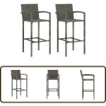 Vidaxl - tabourets de bar lot de 2 gris résine tressée - tabouret de bar - chaises de bar - mobilier ... Vidaxl - tabourets de bar lot de 2 gris résine tressée - tabouret de bar - chaises de bar - mobilier ...