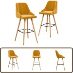 Vidaxl - tabourets de bar lot de 2 jaune velours - chaises de bar - tabourets de comptoir - meubles de ... Vidaxl - tabourets de bar lot de 2 jaune velours - chaises de bar - tabourets de comptoir - meubles de ...