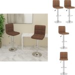 Vidaxl - tabourets de bar lot de 2 marron tissu - tabouret de bar - chaise de comptoir - tabourets hauts ...