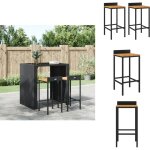 Vidaxl - tabourets de bar lot de 2 noir résine tressée et bois d'acacia - tabouret de bar - tabouret ... Vidaxl - tabourets de bar lot de 2 noir résine tressée et bois d'acacia - tabouret de bar - tabouret ...