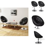Vidaxl - tabourets de bar lot de 2 noir similicuir - chaise de bar - tabouret de comptoir - fauteuil ...