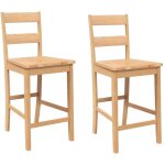 Vidaxl - tabourets de bar 2 pcs naturel bois massif d'hva
