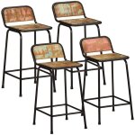 Vidaxl tabourets de bar lot de 4 46x35, 5x80cm bois massif récupération Vidaxl tabourets de bar lot de 4 46x35, 5x80cm bois massif récupération