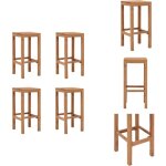 Vidaxl - tabourets de bar lot de 4 bois de teck massif - tabouret de bar - tabourets de bar - chaise ...