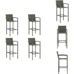 Vidaxl - tabourets de bar lot de 4 gris résine tressée - tabouret de bar - chaises de jardin - mobilier ... Vidaxl - tabourets de bar lot de 4 gris résine tressée - tabouret de bar - chaises de jardin - mobilier ...