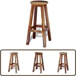 Vidaxl - tabouret de bar bois de rcupration massif - tabouret de bar - tabouret vintage - mobilier ...