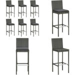 Vidaxl - tabourets de bar avec coussins lot de 6 gris résine tressée - tabourets de bar - tabourets de ... Vidaxl - tabourets de bar avec coussins lot de 6 gris résine tressée - tabourets de bar - tabourets de ...