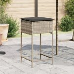 Vidaxl - tabourets de bar jardin avec coussins lot de 2 gris clair rotin