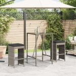 Vidaxl - tabourets de bar jardin coussins lot de 2 gris résine tressée Vidaxl - tabourets de bar jardin coussins lot de 2 gris résine tressée
