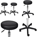 Vidaxl - tabourets de bureau lot de 2 noir 35, 5x84 cm similicuir - tabouret de bureau - chaise de bureau ...