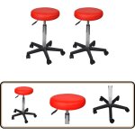 Tabourets de bureau lot de 2 rouge 35, 5x84 cm similicuir - tabouret de bureau - chaise de bureau - tabouret ...