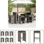 Vidaxl tabouret de jardin - tabourets de bar de jardin et coussins lot de 6 r�sine tress�e