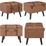 Vidaxl - tabouret de rangement 40 cm marron similicuir - tabouret de rangement - tabouret coffre - tabouret ...