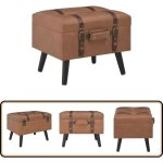 Vidaxl - tabouret de rangement 40 cm marron similicuir - tabouret de rangement - tabouret coffre - tabouret ...