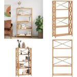 Vidaxl - tagre  5 niveaux 80x30x146 cm bois de chne massif - bibliothque murale - tagre bois - ...