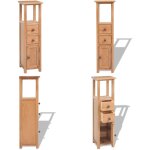 Tagre d'angle 26x26x94 cm bois de chne massif - etagere d'angle - meuble rangement - bibliothque - ...