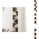 Vidaxl - tag�re d'angle murale ch�ne brun 20x20x127, 5cm bois ing�nierie - �tag�re murale - �tag�re d'angle ...