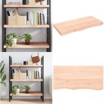 Vidaxl - tagre murale 100x50x(2 - 6) cm bois de chne massif non trait - tagre murale - tagre rustique ...