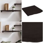 Vidaxl - tag�re murale marron fonc� bois ch�ne massif trait� - �tag�re murale - �tag�re rustique - �tag�re ...