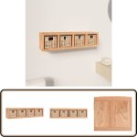 Vidaxl - tagre murale avec paniers 62x18x16 cm bois massif de noyer - etagere murale - tagre suspendue ...