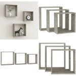 Vidaxl - tag�res murales sous forme de cube 3 pcs gris b�ton - etagere murale - �tag�res cubes - rangement ...