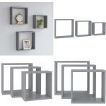 Vidaxl - tag�res murales sous forme de cube 3 pcs gris mdf - etagere murale - etagere cube - rangement ...