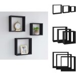 Vidaxl - tagères murales sous forme de cube 3 pcs noir mdf - etagere murale - etagere cubique - rangement ... Vidaxl - tagères murales sous forme de cube 3 pcs noir mdf - etagere murale - etagere cubique - rangement ...