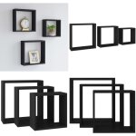 Vidaxl - tag�res murales sous forme de cube 3 pcs noir mdf - etagere murale - etagere cubique - rangement ...
