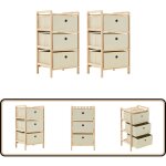 Tagères de rangement avec 3 paniers en tissu 2 pcs beige cèdre - etagere de rangement - meuble rangement ... Tagères de rangement avec 3 paniers en tissu 2 pcs beige cèdre - etagere de rangement - meuble rangement ...