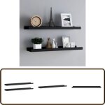 Vidaxl - tag�res � rebord pour cadre photo 2 pcs noir 80x9x3 cm mdf - �tag�res murales - �tag�res d�co ...