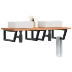 Vidaxl - tag�re de vasque murale acier et bois massif de h�tre