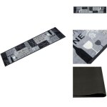 Vidaxl - tapis de cuisine lavable imprim� wine gris 60x300 cm velours - tapis de cuisine - tapis vin ...