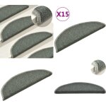 Tapis de marches d'escalier 15 pcs vert fonc� 56x17x3 cm - tapets d'escaliers - tapis antid�rapant escalier ...