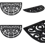 Vidaxl - tapis de porte demi - rond 45x75 cm caoutchouc - paillasson - tapis d'entre - antidrapant ...