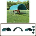 Tente pour btail pvc 3, 7x3, 7 m vert - abri animal - tente agricole - abri cheval - abri vache - abri ...
