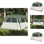 Vidaxl - tente de cabine familiale 6 personnes vert impermable - tente famille - tente camping - tente ...