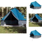 Vidaxl - tente familiale tipi 10 personnes bleu impermable - tente famille - tente camping - tente tipi ...