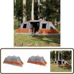 Vidaxl - tente familiale tunnel 6 personnes gris impermable