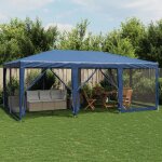 Vidaxl - tente de f�te avec 10 parois lat�rales en maille bleu 6x4m pehd