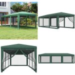 Vidaxl - tente de fte avec 8 parois latrales en maille vert 3x9 m pehd - tente de rception - tonnelle ...