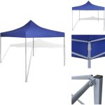 Tente pliable bleu 3 x 3 m - tents pliables - abri extrieur - chapiteau pliable - toile de camping - ...