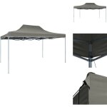 Vidaxl - tente pliable escamotable 3 x 4, 5 m anthracite - tentes pliantes - tentes de rception - abri ...