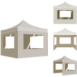 Vidaxl - tente de rception pliable avec parois aluminium 2x2 m crme - tente de rception - auvent pliante ...