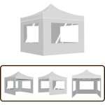 Tente de rception pliable avec parois aluminium 3x3 m blanc - tents de rception - abri solaire - tente ...