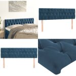 Ttes de lit 2 pcs bleu fonc 72x7x78 / 88 cm velours - tte de lit - literie - meuble de chambre - velours ...