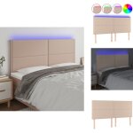 Tête de lit à led cappuccino 180x5x118 / 128 cm similicuir - tête de lit led - tête de lit capitonnée ... Tête de lit à led cappuccino 180x5x118 / 128 cm similicuir - tête de lit led - tête de lit capitonnée ...