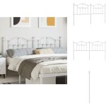 Vidaxl - t�te de lit m�tal blanc 160 cm - t�te de lit - literie - meuble de chambre - lit double - t�te ...