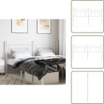 Vidaxl - t�te de lit m�tal blanc 180 cm - t�te de lit - literie - meuble de chambre - literie blanche ...