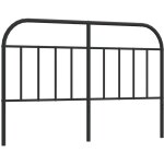 Tte de lit mtal noir 140 cm vidaxl