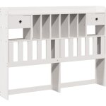 Tête de lit avec rangement blanc 160 cm bois massif de pin - vidaxl Tête de lit avec rangement blanc 160 cm bois massif de pin - vidaxl